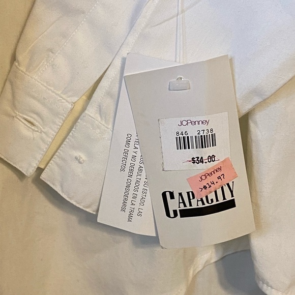 Vintage Capacity Embroidered Snowman Shoulder Pad Button Up Shirt, White, Med - Picture 6 of 14